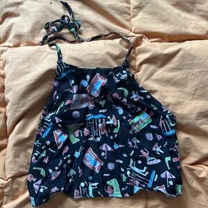 Vintage backless tie halter top, California select originals size XS/S